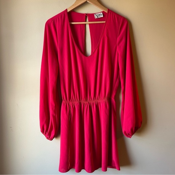 Show Me Your MuMu Dresses & Skirts - Show Me Your Mumu Women's Size Medium Red Rainey Mini Dress Long Sleeves Cut Out